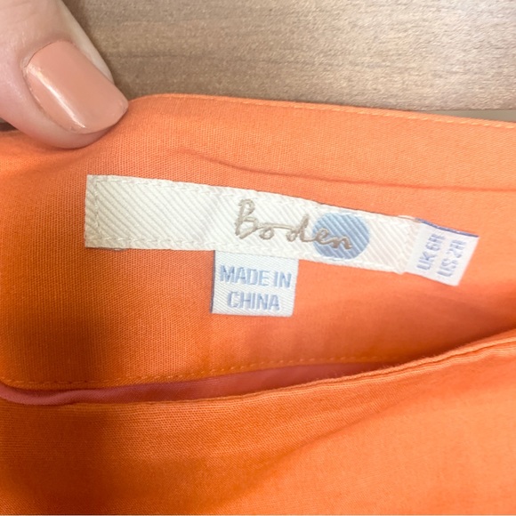Boden Women’s Lined Orange Cotton Printed Riviera Circle Skirt Size 2 - Picture 9 of 11